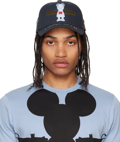 Walter Van Beirendonck Navy 'i Have Seen The Future' Cap In Comb. Ii Mood Indigo