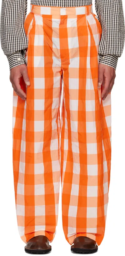 Walter Van Beirendonck Orange Sun Trousers In Cc1 Orange