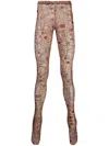 Walter Van Beirendonck Otranto Graphic-print Mesh Leggings In Neutrals