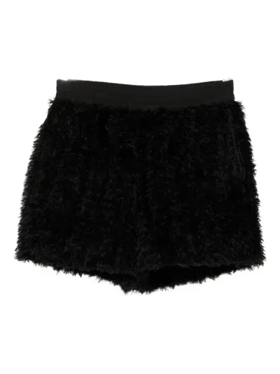 Walter Van Beirendonck Pile-texture Shorts In Black