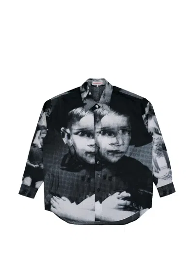 Walter Van Beirendonck Print Button Shirt In Black