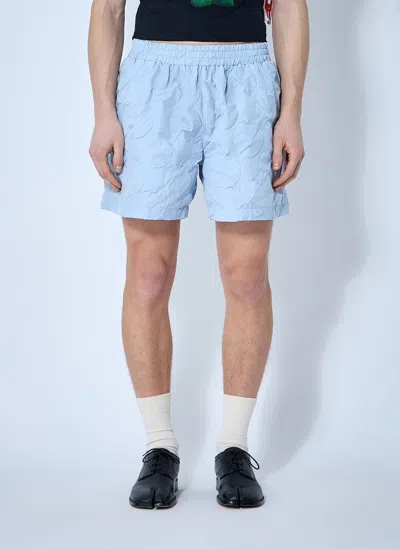 Walter Van Beirendonck Quilted Shorts In Light Blue
