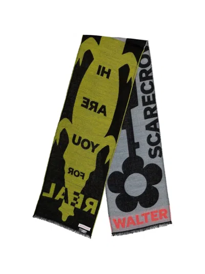 Walter Van Beirendonck Scarecrow Patterned-jacquard Scarf In Multi