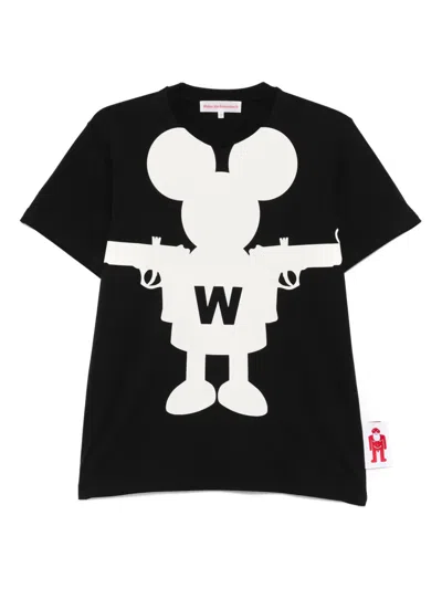 Walter Van Beirendonck Shadow Mouse T-shirt In Black