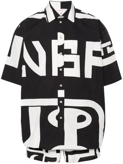 Walter Van Beirendonck Shirt Combi Shorts Playsuit In Black