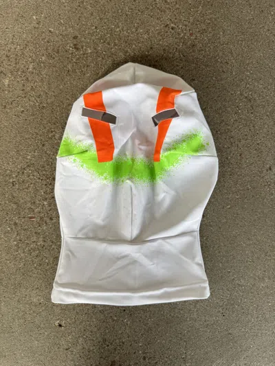 Pre-owned Walter Van Beirendonck Smiley Face Logo Mask In White
