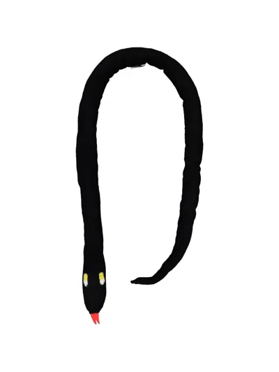 Walter Van Beirendonck Snake Knitted Scarf In Black