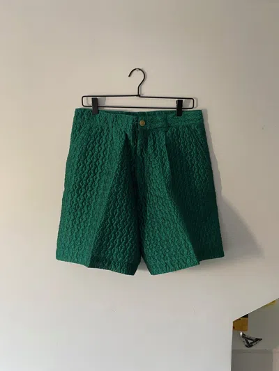 Pre-owned Walter Van Beirendonck Ss20 Runway Korova Silk Shorts In Green