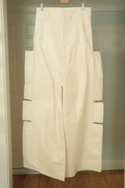 Pre-owned Walter Van Beirendonck Ss23 Icarus Winged Wrestle Pants In White