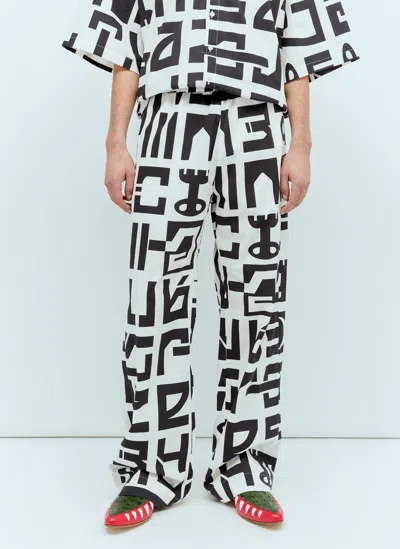 Walter Van Beirendonck Star Pants In White