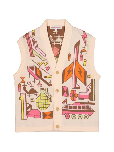 Walter Van Beirendonck Stop War Patterned-intarsia Vest In Multi