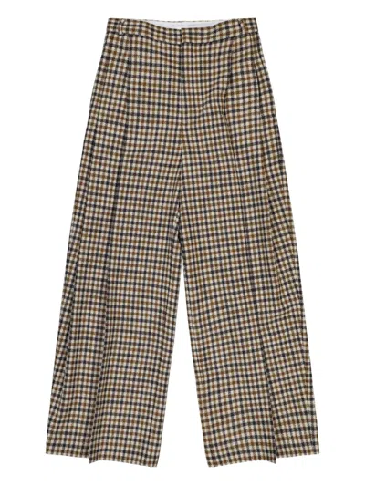 Walter Van Beirendonck Sun Checked Trousers In Brown