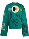 Walter Van Beirendonck Target-appliqué Cotton Sweatshirt In Green
