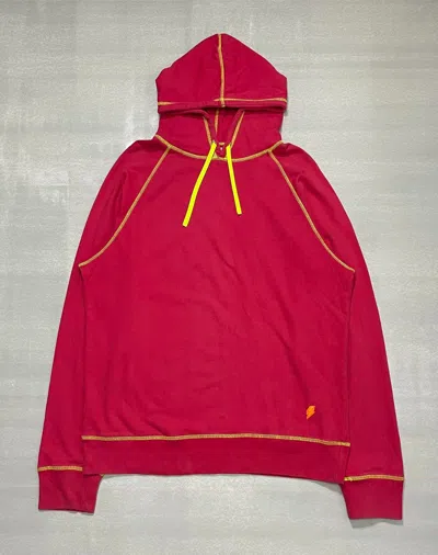 Pre-owned Walter Van Beirendonck W&lt Neon Red Lightning Bolt Logo Pullover Hoodie