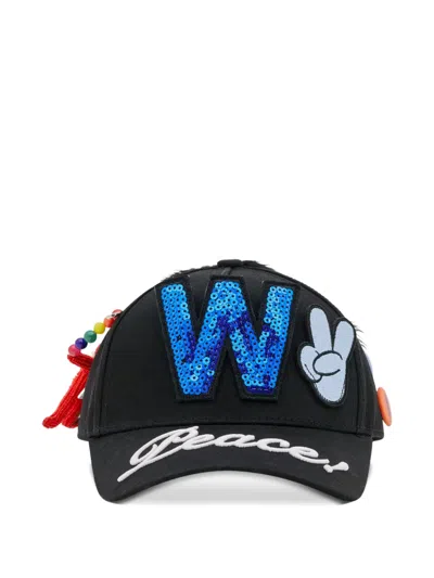 Walter Van Beirendonck W Appliqué-detail Cap In Black
