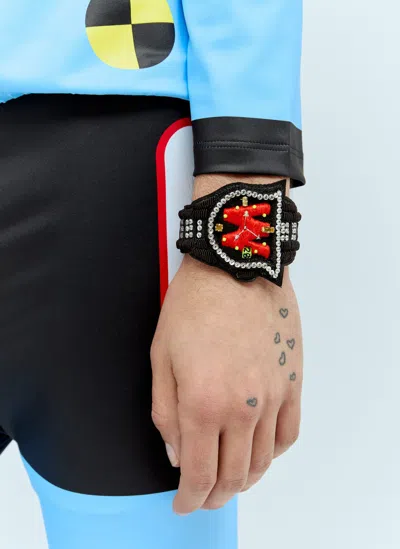 Walter Van Beirendonck W-bracelet Beaded Bracelet In Black