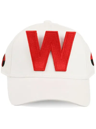 Walter Van Beirendonck W Embroidered Cotton Cap In White