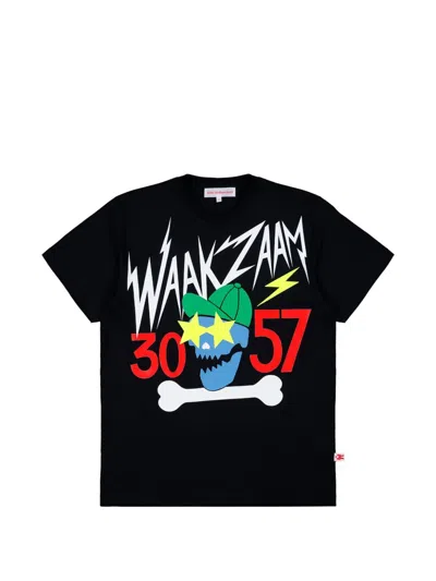 Walter Van Beirendonck Waakzaam Front-print Crew-neck T-shirt In Black