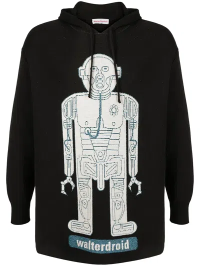 Pre-owned Walter Van Beirendonck Walterdroid Knitted Hoodie In Black