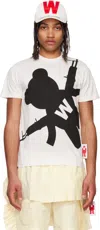 Walter Van Beirendonck White Shadow Teddy T-shirt In Cc34 Milk