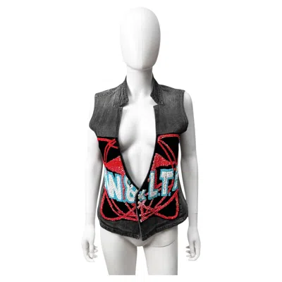 Pre-owned Walter Van Beirendonck Wild&letal Trash S/s 2002 Embroidered Grey Vest In Gray