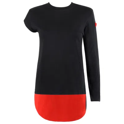 Pre-owned Walter Van Beirendonck Wild & Lethal Trash C.1990's Asymmetric Dual Tone Top In Black
