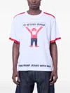 Walter Van Beirendonck Embossed Square Denim Jeans In White