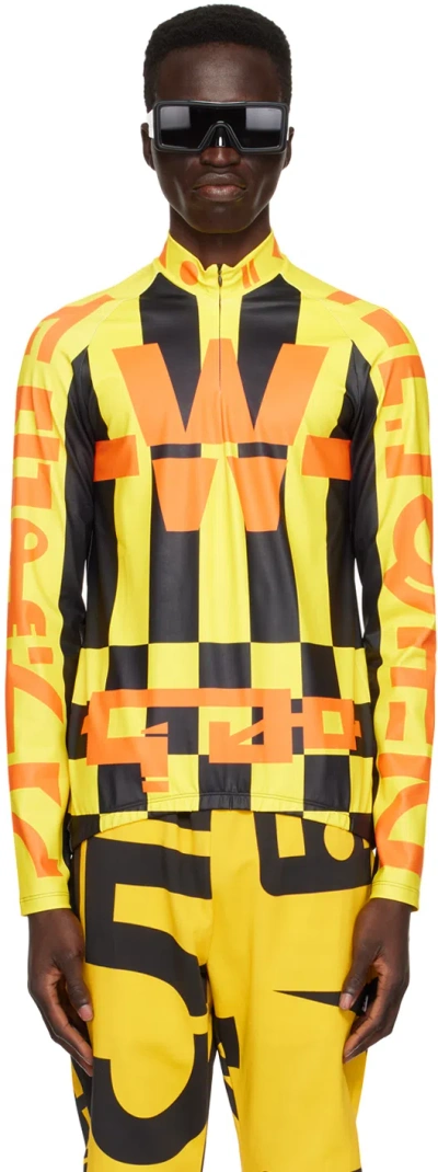 Walter Van Beirendonck Yellow Cosmic Dancer Bike Long Sleeve T-shirt In Comb. Iii