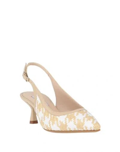 WALTER VIOLET WALTER VIOLET WOMAN PUMPS BEIGE SIZE 8 NATURAL RAFFIA, LEATHER