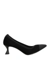 Walter Violet Woman Pumps Black Size 5 Textile Fibers, Leather In Black
