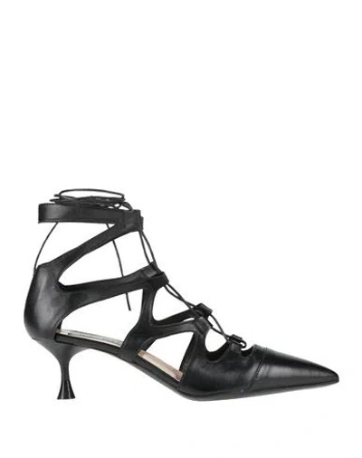 Walter Violet Woman Pumps Black Size 6 Leather