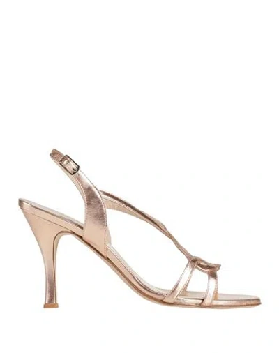 Walter Violet Woman Sandals Rose Gold Size 11 Leather