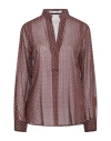 Walter Voulaz Woman Top Chocolate Brown Size 6 Silk, Elastane In Brown