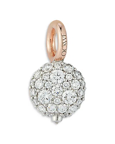 Walters Faith 18k Rose & White Gold Diamond Chantecaille Small Pebble Charm Pendant In Metallic
