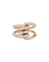 Walters Faith 18k Rose & White Gold Huxley Diamond Coil Link Ring In Rose Gold