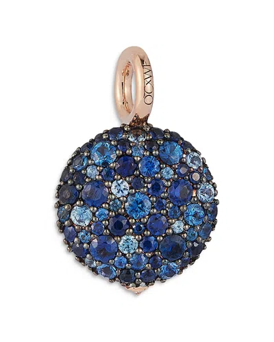 Walters Faith 18k Rose Gold Blue Sapphire Cluster Chantecaille Pebble Locket Pendant