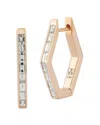 Walters Faith 18k Rose Gold Diamond Baguette Hexagon Hoop Earrings In Rose Gold