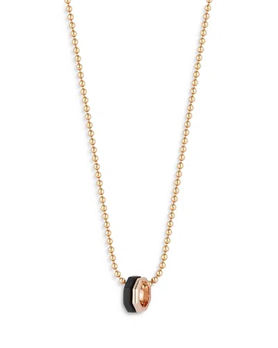 Walters Faith 18k Rose Gold Ebony Hexagon Bead Chain Pendant Necklace, 18