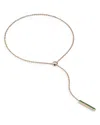 Walters Faith 18k Rose Gold Emerald Bar Lariat Necklace, 20 In Green/pink