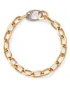 Walters Faith 18k Rose Gold Garnett Diamond Pave Clasp Open Link Bracelet In Pink