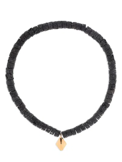 Walters Faith 18k Rose Gold Lava Beaded Bracelet In Black
