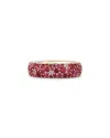 Walters Faith 18k Rose Gold Pink Sapphire Band Ring, 3.87 Ct. T. W. In Pink