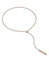 Walters Faith 18k Rose Gold Pink Sapphire Linear Bar Lariat Necklace, 18 In Pink