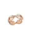 Walters Faith 18k Rose Gold Saxon Diamond Bar Flat Link Chain Ring In Gold