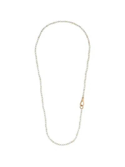 Walters Faith 18k Rose Gold White Turquoise Beaded Necklace In Silver