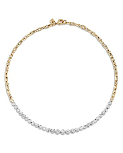 Walters Faith 18k White & Yellow Gold Bezel Diamond Graduated Collar Necklace, 16