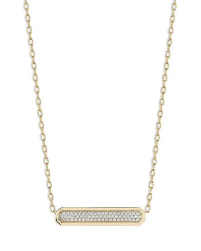 Walters Faith 18k Yellow Gold Diamond Carrington Id Bar East West Pendant Necklace, 18 In Brown