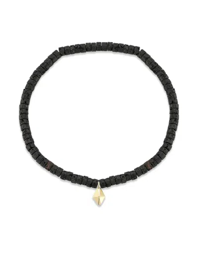 Walters Faith 18k Yellow Gold Lava Beaded Bracelet In Brown