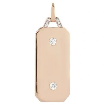 Pre-owned Walters Faith Dora 18k Rose Gold And Diamond Small Tablet Charm In Red