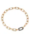 Walters Faith Men's 18k Black & Rose Gold Diamond Clasp Chain Link Bracelet In Black/pink